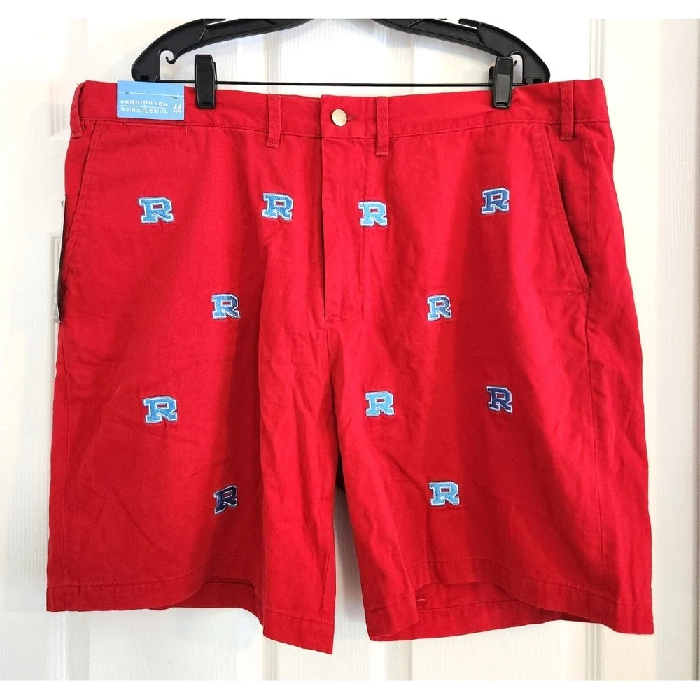 Pennington & Bailes Stadium Shorts Embroidered Sz 44 XL Rummel High Metairie Red